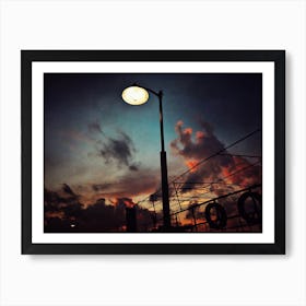 Street Light At Twilight Art Print
