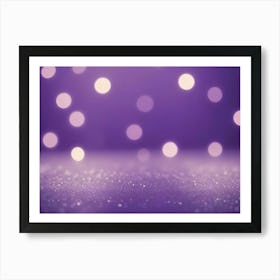 Abstract Image Of A Purple Background With A Blurred Effect, And A Layer Of Sparkling Glitter On The Bottom Art Print