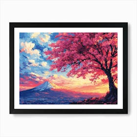 Mt Fuji Painting Art Print