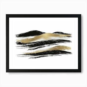 Gold And Black Abstract Painting 88 Art Print