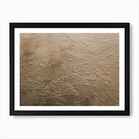 Bronze coloured ice texture, frozen lake Art Print