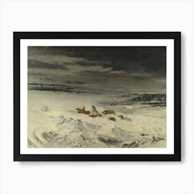 The Diligence In The Snow, Gustave Courbet Art Print