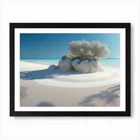 Dreamlike White Sandy Beach On An Uninhabited Island Art Print