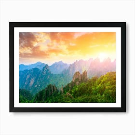 Sunrise In The Mountains Art Print