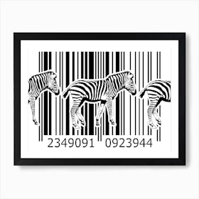 Funny Barcode Animals Art Illustration In Painting Style 073 Art Print