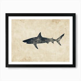 Mako Shark Grey Silhouette 3 Art Print