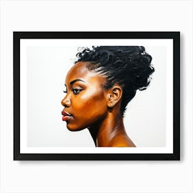 Side Profile Of Beautiful Woman Oil Painting 193 Art Print