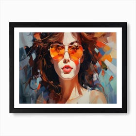 Portrait Of A Woman In Sunglasses 2 Art Print