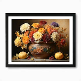 Autumn Flowers In A Vase 2 Art Print