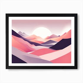 Abstract Landscape, minimalistic vector art 5 Art Print