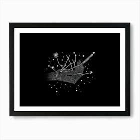 Abstract Composition Featuring A Black Hand Formed By A Constellation Of Arrows And Pointers Set In (2) Art Print