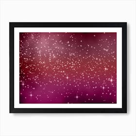 Pink Rose Tone Shining Star Background Art Print