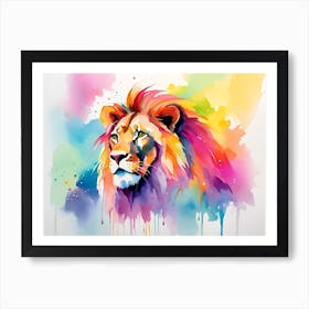 Colorful Lion Painting 5 Art Print