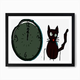 Time Cat (3) Art Print