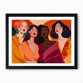 Portrait Of A Group Of Women Art Print