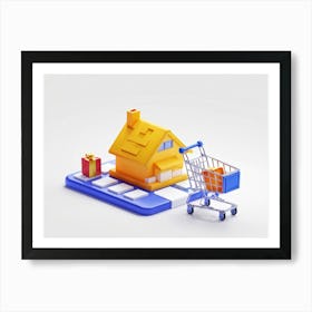 Buyer Shopping Cart Asset Concept Investment Building Purchase House Buy Home Residential 2 Art Print