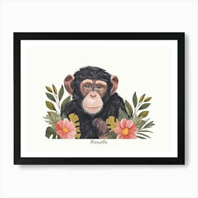 Little Floral Bonobo 2 Poster Art Print