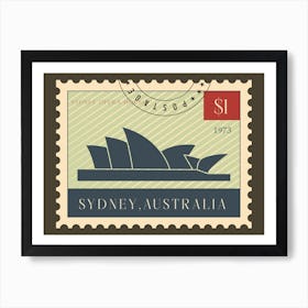 Sydney Opera House Postage Stamp Travel Art Print