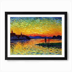 Sunset On The Seine Poster