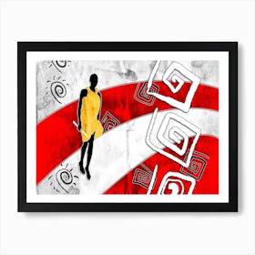 Tribal African Art Illustration In Painting Style 297 Art Print