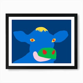 Cow Sticking Out His Tongue 1 Art Print