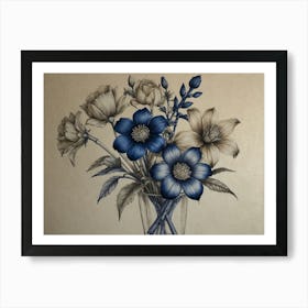 Flowers In A Vase Hamptons style Art Print