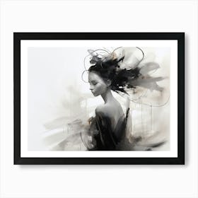 Ephemeral Beauty Abstract Black And White 5 Art Print