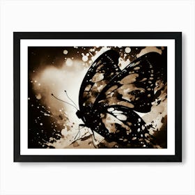 Butterfly In Black And White 4 Art Print