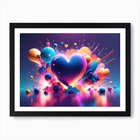 Colorful Heart Creative Art Print 27 Art Print