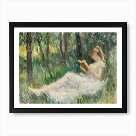 Reading In The Woods 2 Art Print