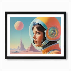 Space Girl vintage retro sci-fi art Art Print