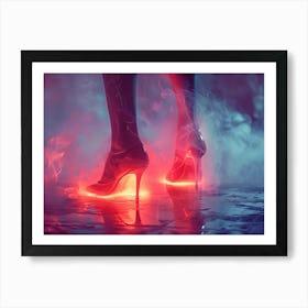 High Heels On Fire Art Print