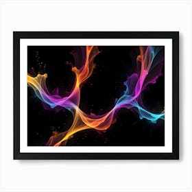 Abstract Image Of Colorful, Flowing, Translucent Lines Creating A Dynamic And Energetic Design Art Print