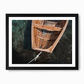 Wooden Lake Canoe Art Print