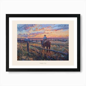 Western Sunset Landscapes Dodge City Kansas 1 Poster Art Print