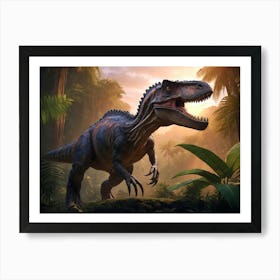 Dinosaur In The Jungle 1 Art Print