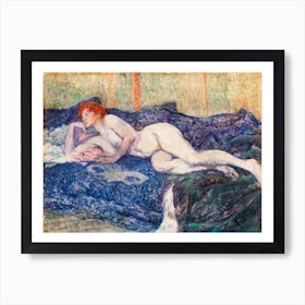 Naked Woman Showing Her Breasts, Vintage Erotic Art, Henri de Toulouse-Lautrec Art Print