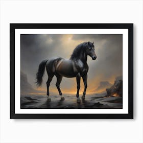 Black Horse 1 Art Print