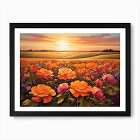 Sunset In The Field 12 Art Print