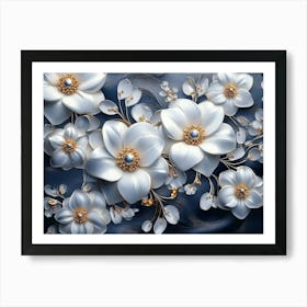 White Flowers 30 Art Print