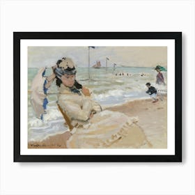 Camille On The Beach In Trouville (1870), Claude Monet Art Print