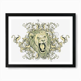 Lion Head Visual Art Art Print
