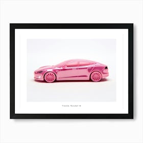 Toy Car Tesla Model S Pink Poster Art Print