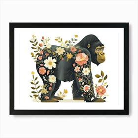 Little Floral Mountain Gorilla 2 Art Print