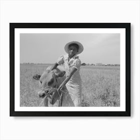 Fsa (Farm Security Administration) Client S Wife With Cow, Southeast Missouri Farms By Russell Lee Art Print