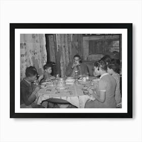 Pomp Hall, His Wife, And Five Children Eating Supper, Creek County, Oklahoma, See General Caption Number 23 By Art Print