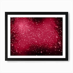 Maroon Shining Star Background Art Print