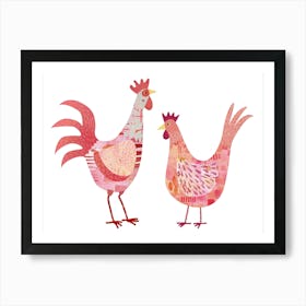 Hen and Rooster Art Print