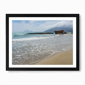 Sandy beach, clouds and the Mediterranean Sea Poster