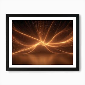 Abstract, Glowing Lines Intertwining To Create A Shape Resembling A Figure Eight Against A Dark Background Art Print